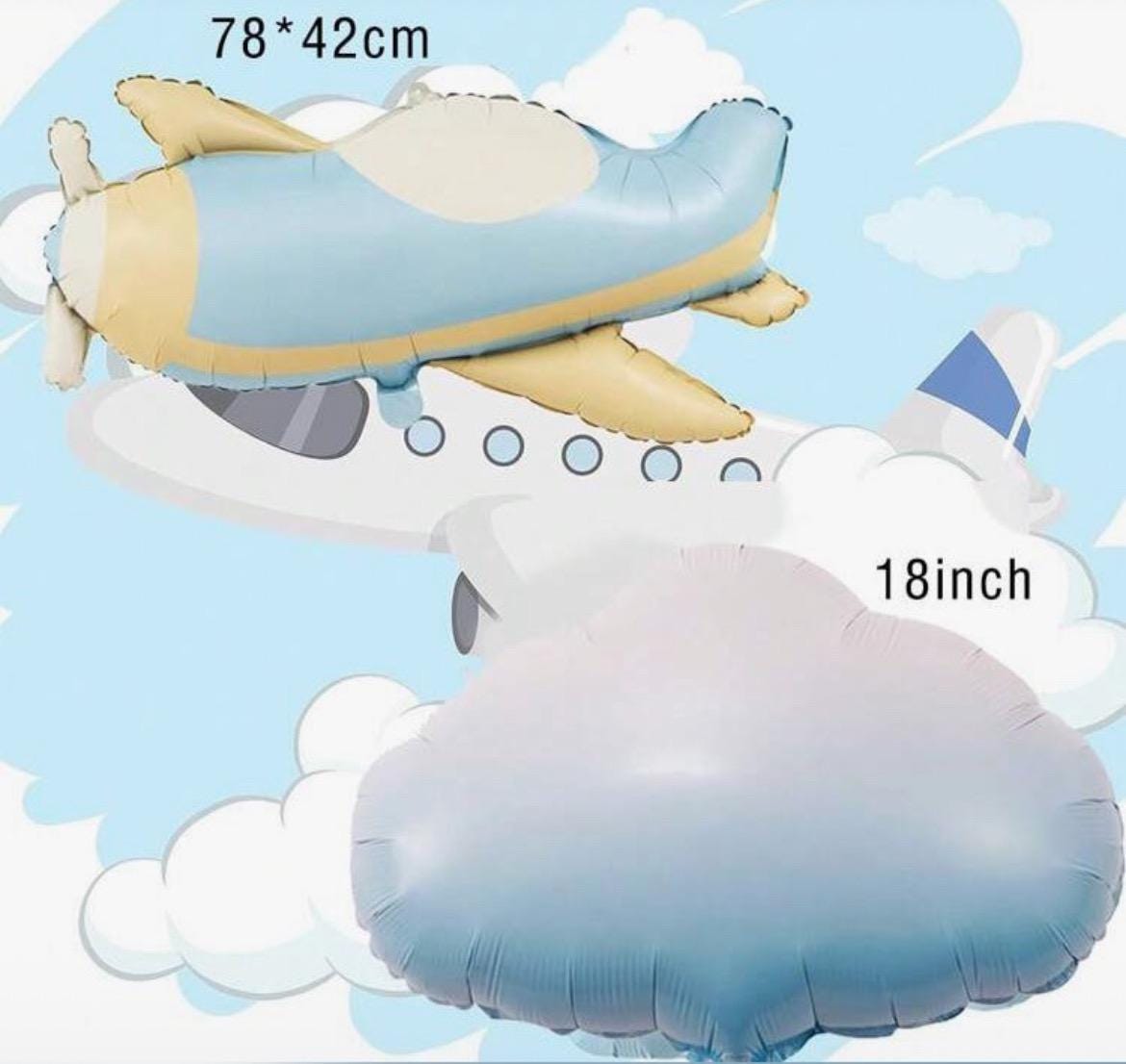 Adorable Baby Shower Decorations  Plane  Nude Color Balloons