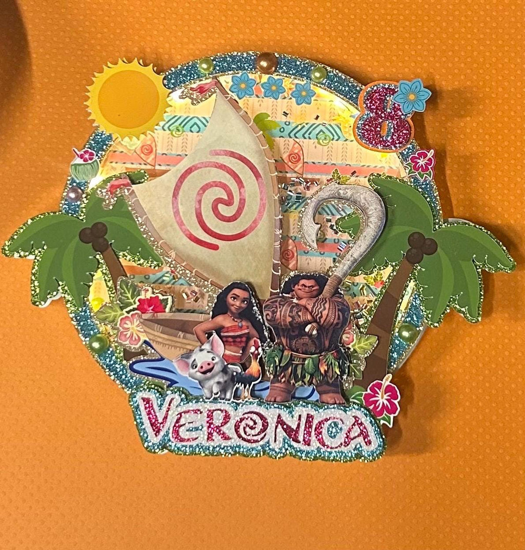 Girl Aloha Birthday Party Cake Topper