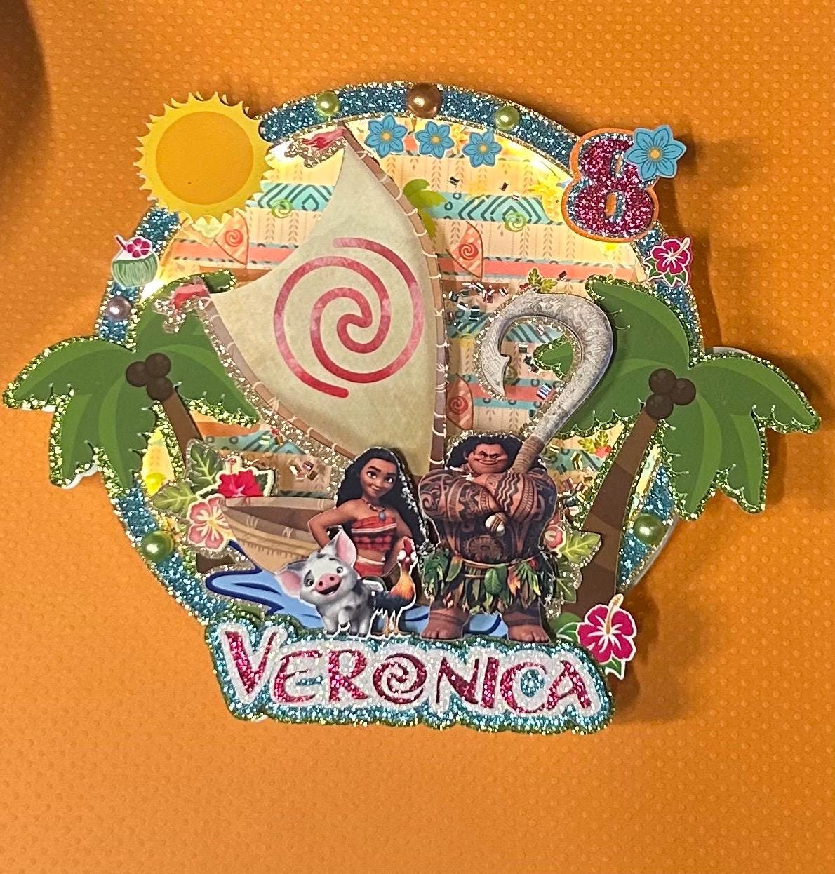Girl Aloha Birthday Party Cake Topper