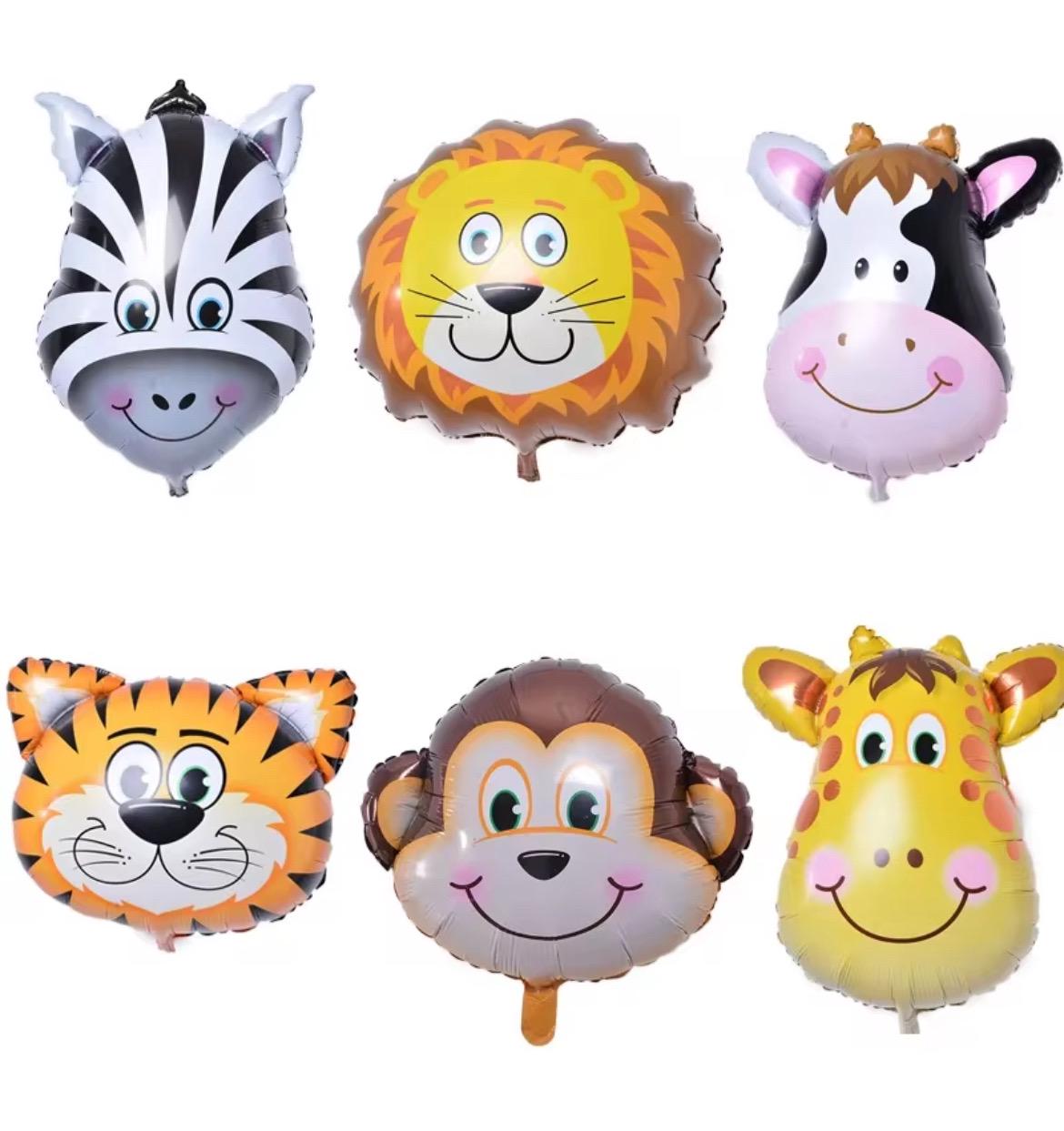 Jungle Animal Foil Balloons | Safari Baby Shower Balloons | Wild One Birthday Party Decor