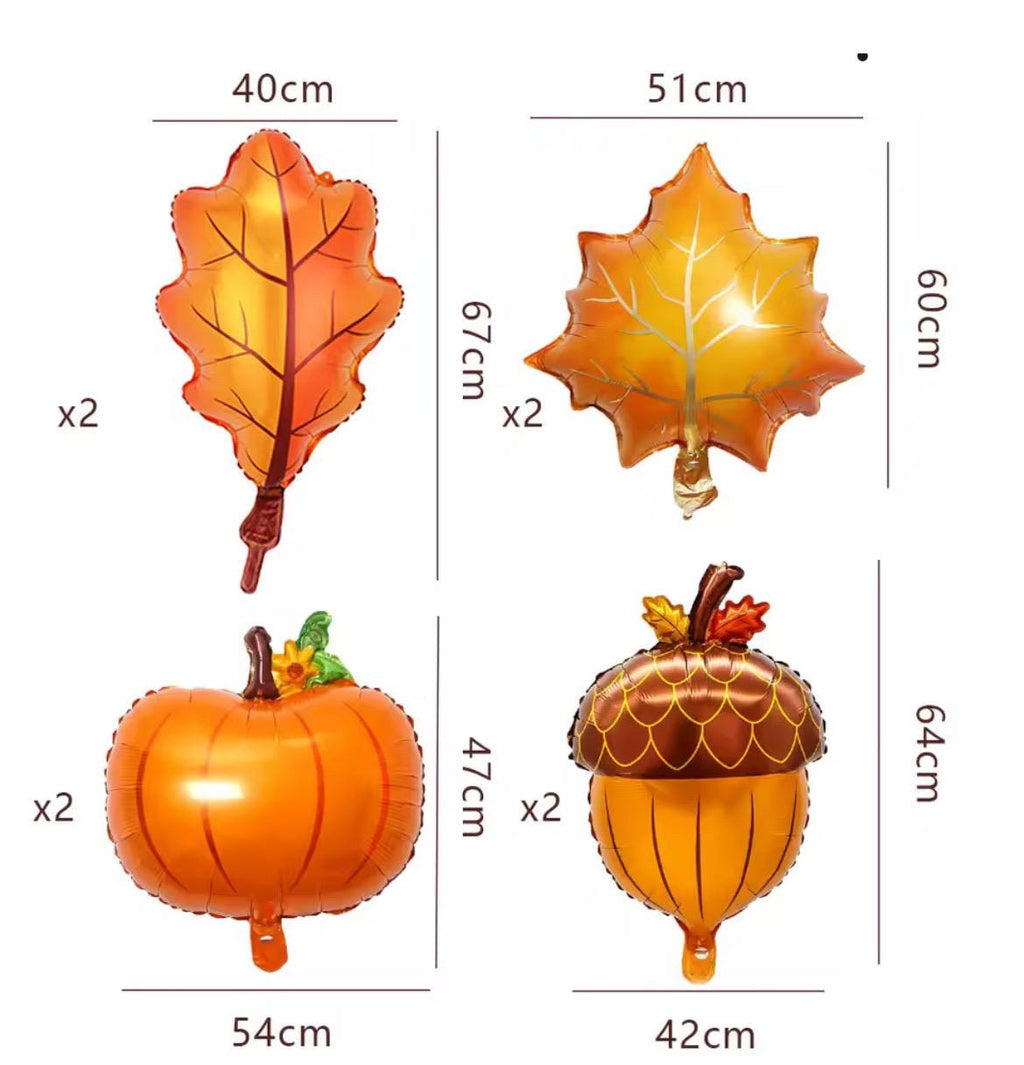 Fall Autumn Balloon Set – Pumpkins, Leaves & Acorns