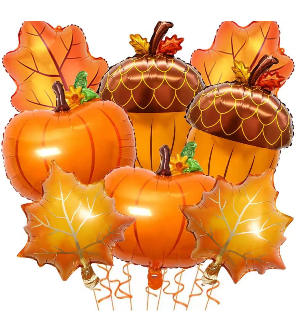 Fall Autumn Balloon Set – Pumpkins, Leaves & Acorns