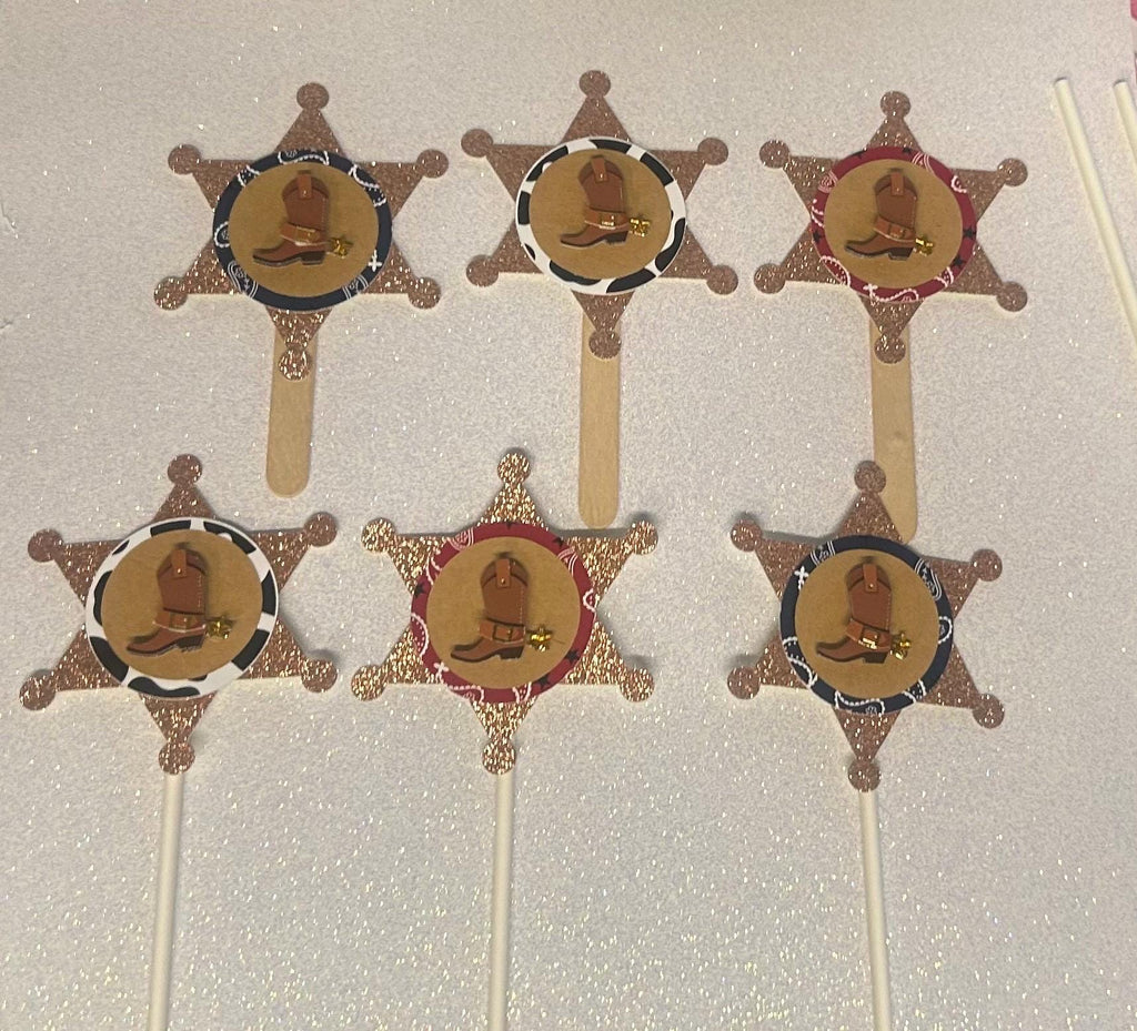 Cowboy Cupcake Toppers set of 12