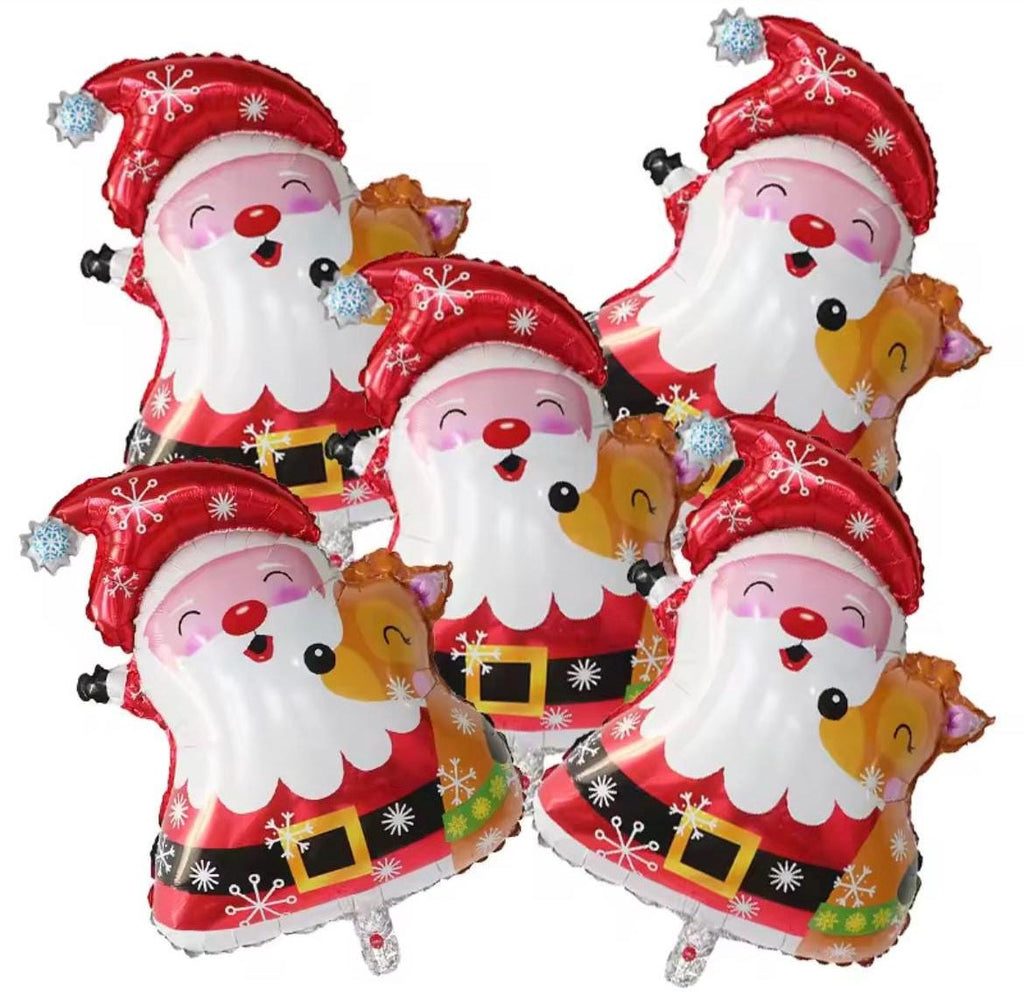 Santa Claus and Reindeer Foil Balloon | 25x20 inch | Christmas Party Decoration