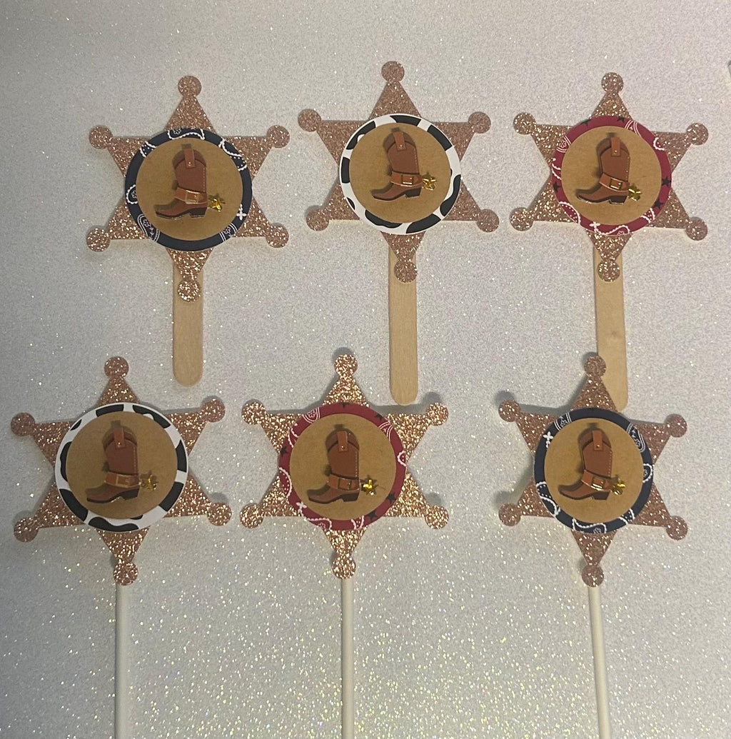 Cowboy Cupcake Toppers set of 12
