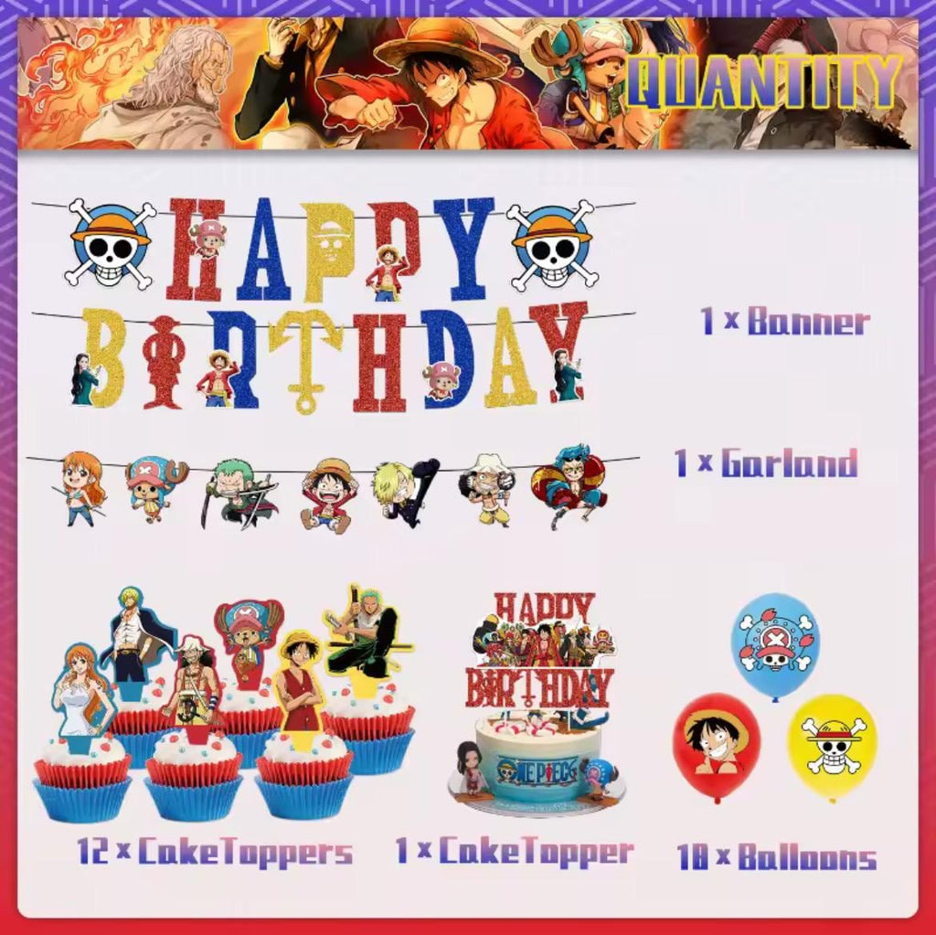Pirate Balloon Set  Anime Party Decoration Pirate Captain Theme Decor onepiece