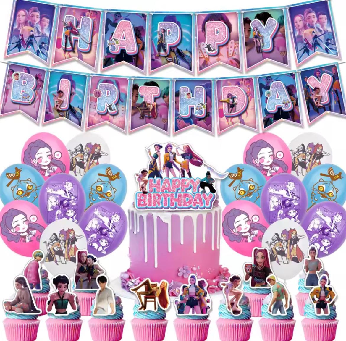 Pop Star Girls Birthday Decoration Set – 38 Pcs Party Kit