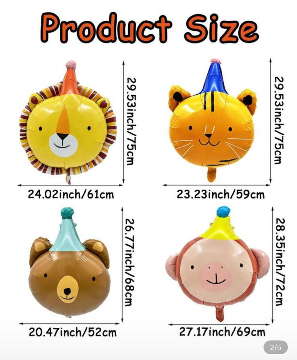 Jungle  Animal Party Balloons – Safari Birthday Decorations for Kids