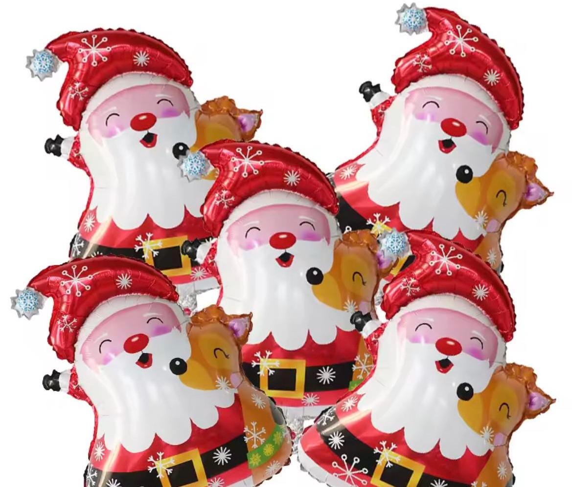 Santa Claus and Reindeer Foil Balloon | 25x20 inch | Christmas Party Decoration