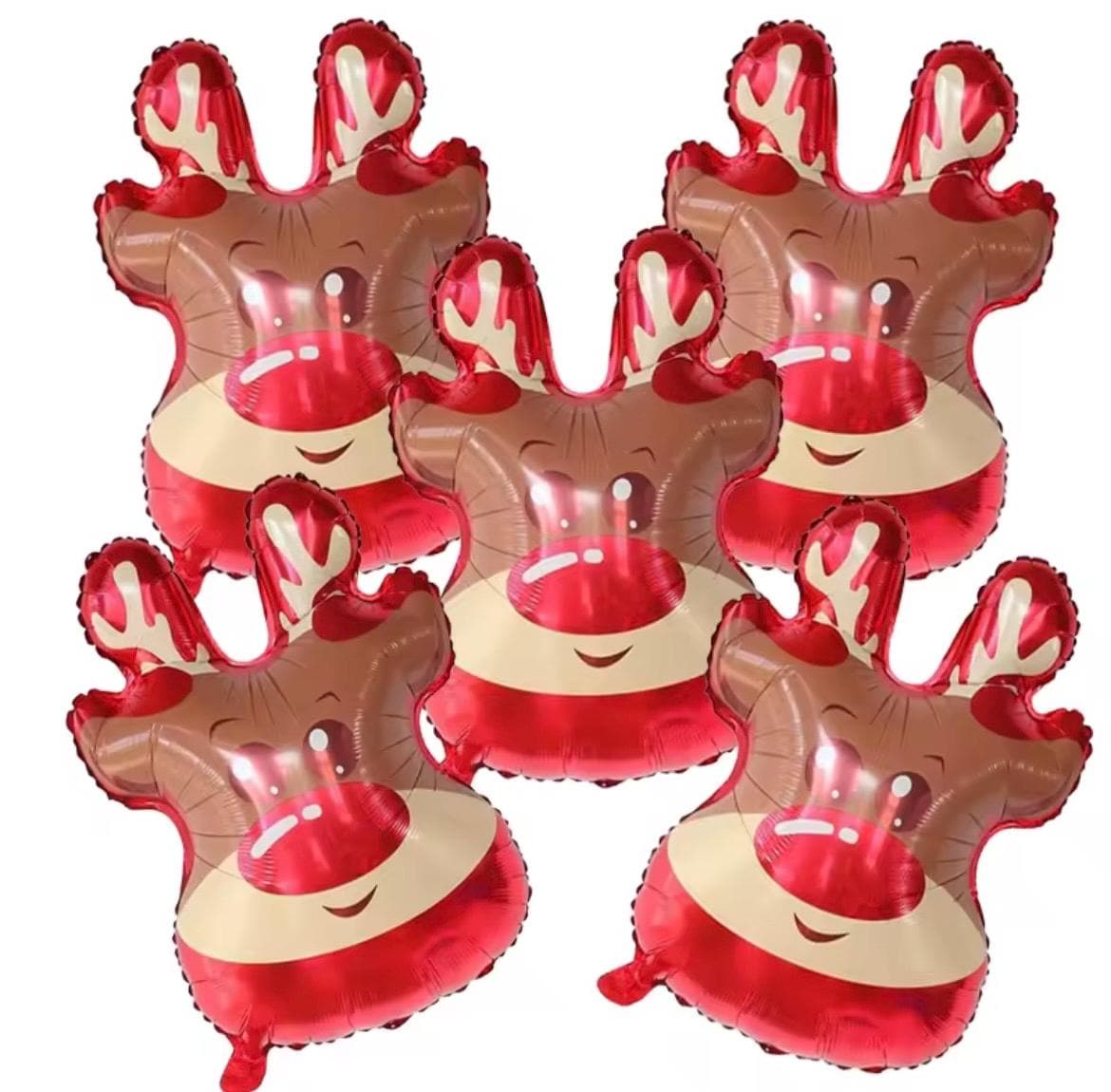 Reindeer House Foil Balloons – 5 Pcs Holiday Decoration Set