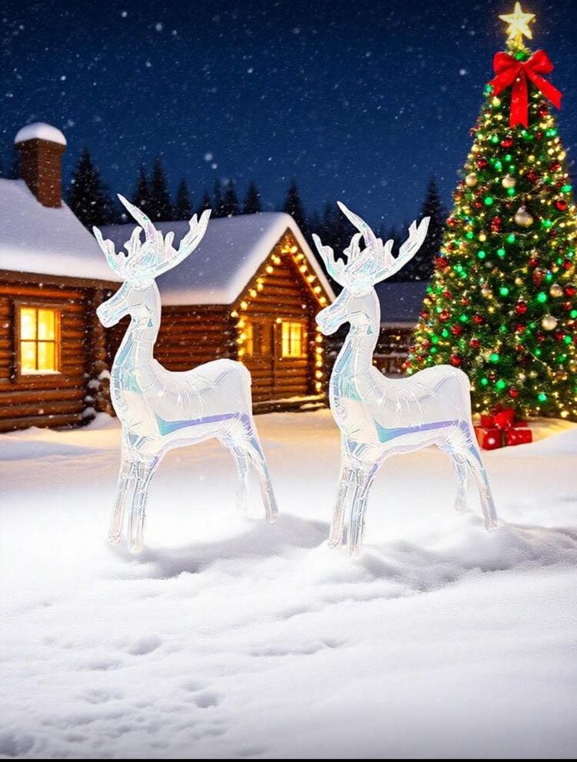 Iridescent Reindeer Foil Balloon Decoration – Christmas Winter Wonderland Party Decor