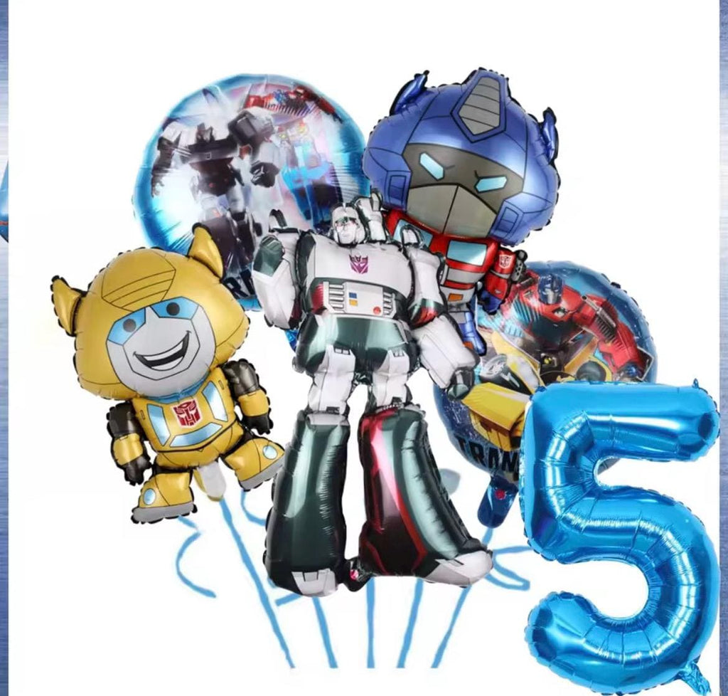 Robot Hero Birthday Balloon Set – Choose Age 5–9