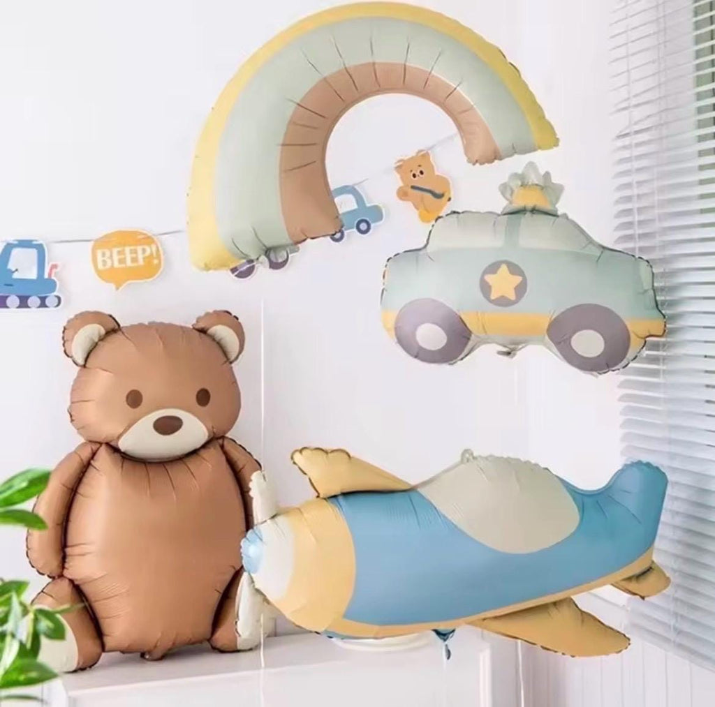 Large Teddy Bear Foil Balloon 35 Inch Neutral Brown Baby Shower Decor Woodland Nursery Party