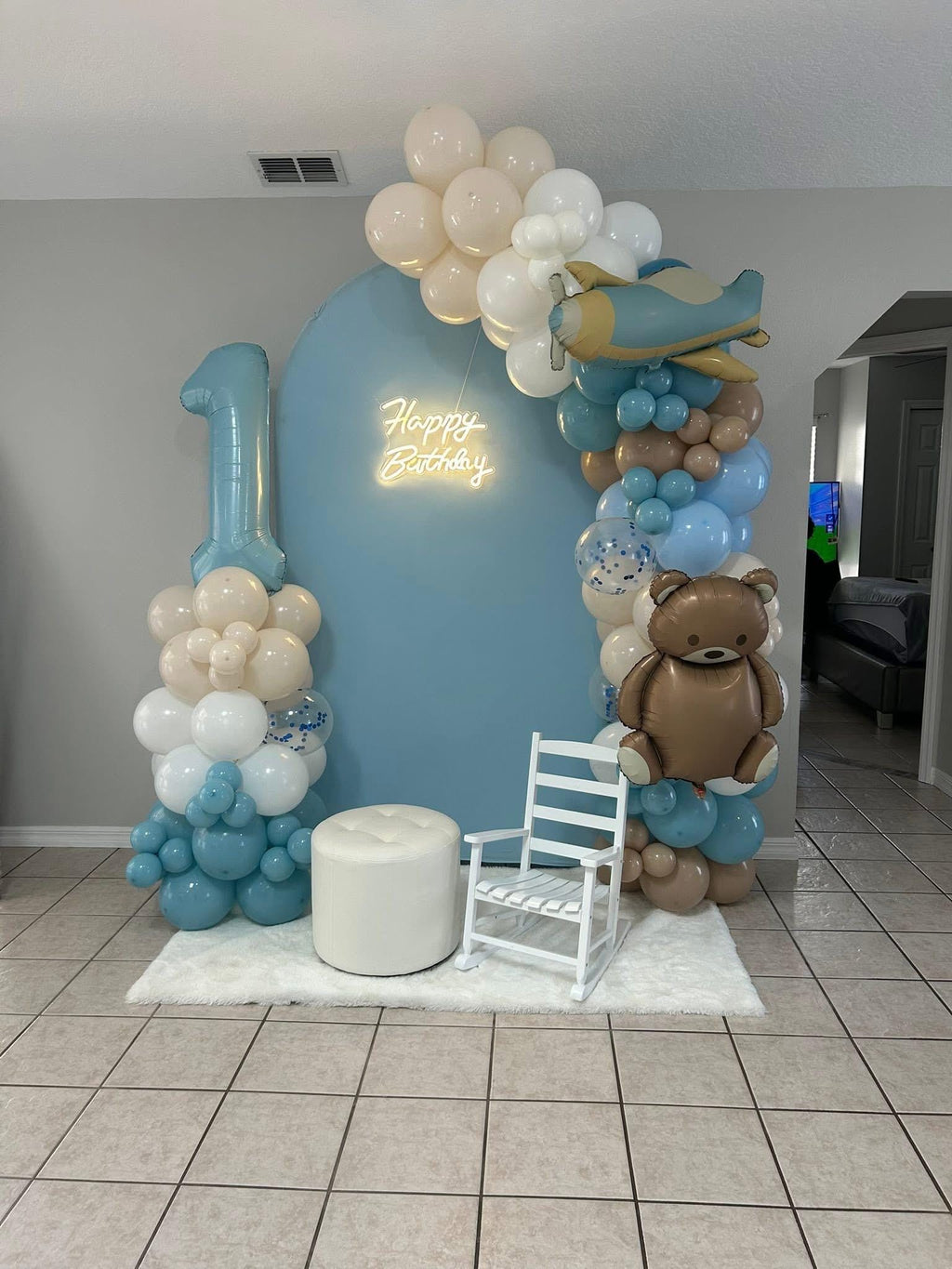 Large Teddy Bear Foil Balloon 35 Inch Neutral Brown Baby Shower Decor Woodland Nursery Party