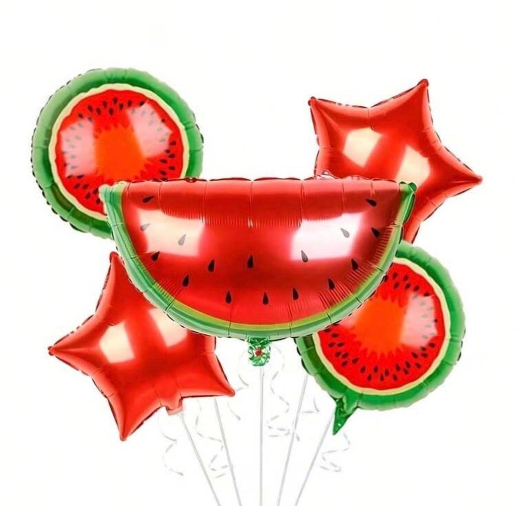 Watermelon Balloon Set, Summer Party Decorations, Fruit Theme Birthday Balloons, Watermelon Slice Foil Balloon Bundle