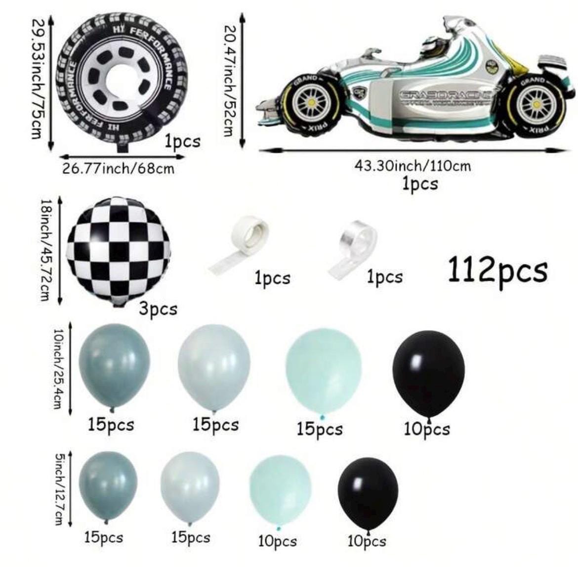 Race Car Balloon Garland Kit, Racing Theme Birthday Decor, Fast One Party Balloons, Race Track Baby Shower Decoration