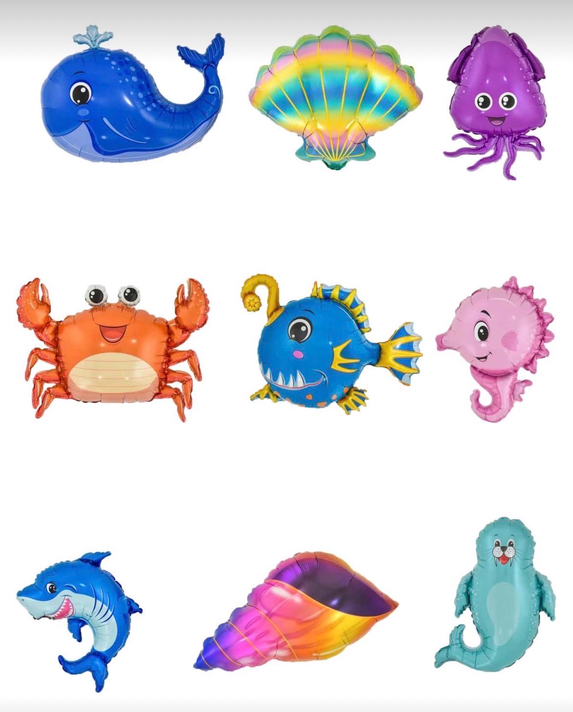 Under the Sea Balloon Set, Ocean Theme Party Balloons, Sea Animals Birthday Decor, Mermaid Party Decorations