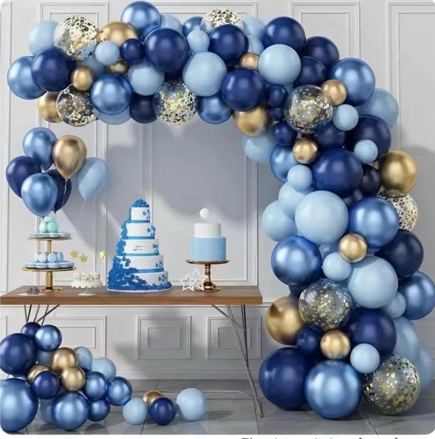 Blue & Gold Balloon Arch Kit | Birthday, Baby Shower Garland