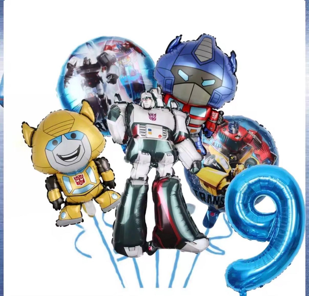 Robot Hero Birthday Balloon Set – Choose Age 5–9