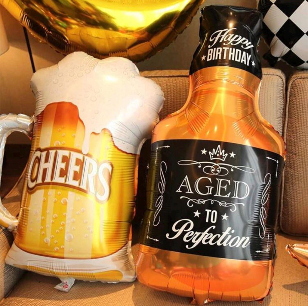 4 Beer Balloon Set Birthday Cheers Party Decorations Whiskey Bottle Balloon Adult Celebration Bar Theme Balloons