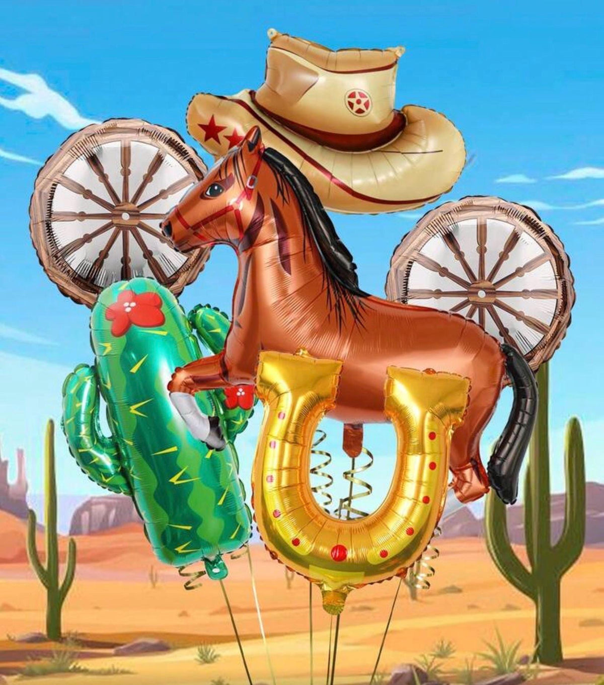 Cowboy Balloon Set Western Party Decor Horse Balloon Cactus Balloon Rodeo Birthday Decorations Western Theme Party Supplies