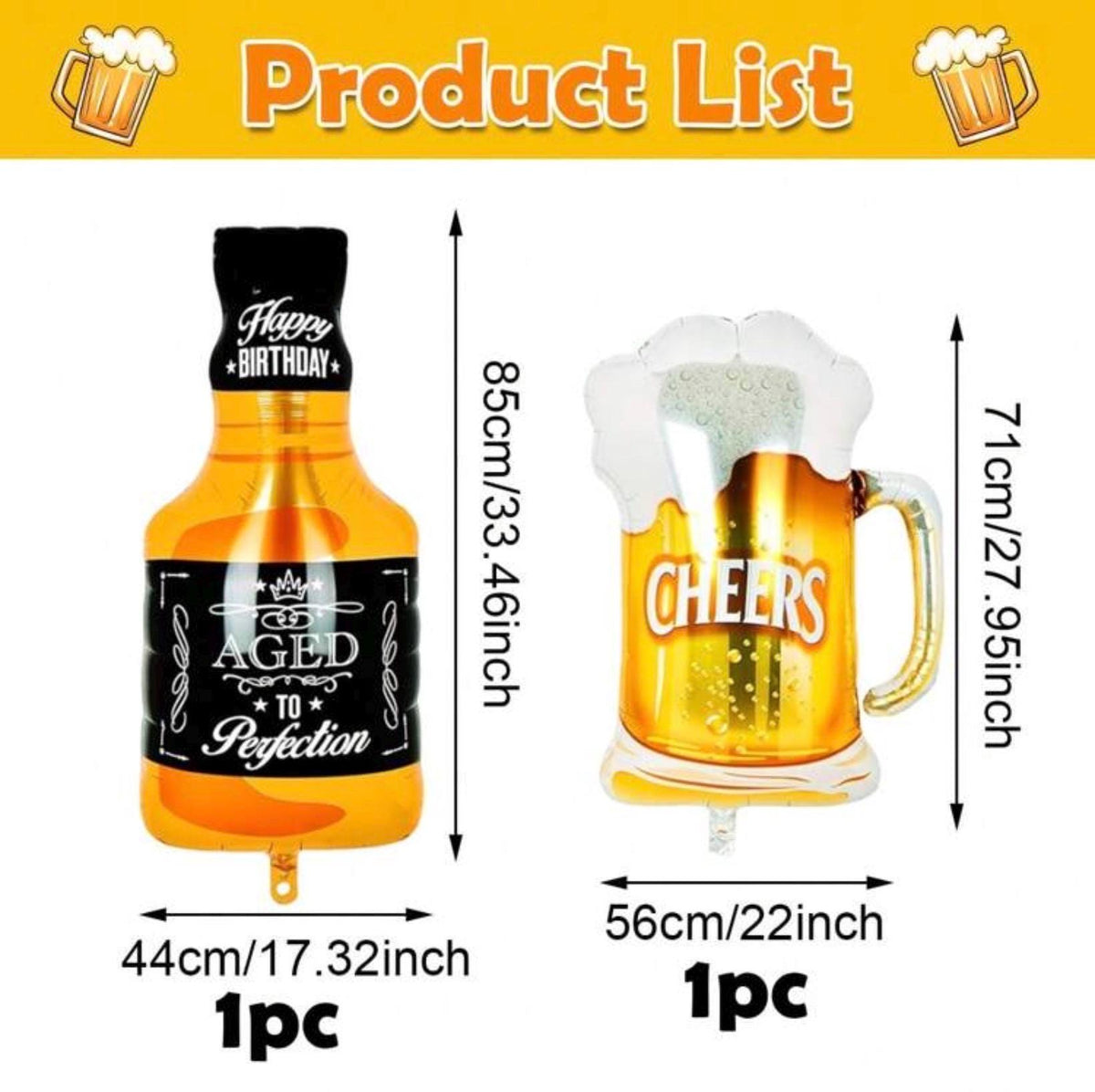 4 Beer Balloon Set Birthday Cheers Party Decorations Whiskey Bottle Balloon Adult Celebration Bar Theme Balloons