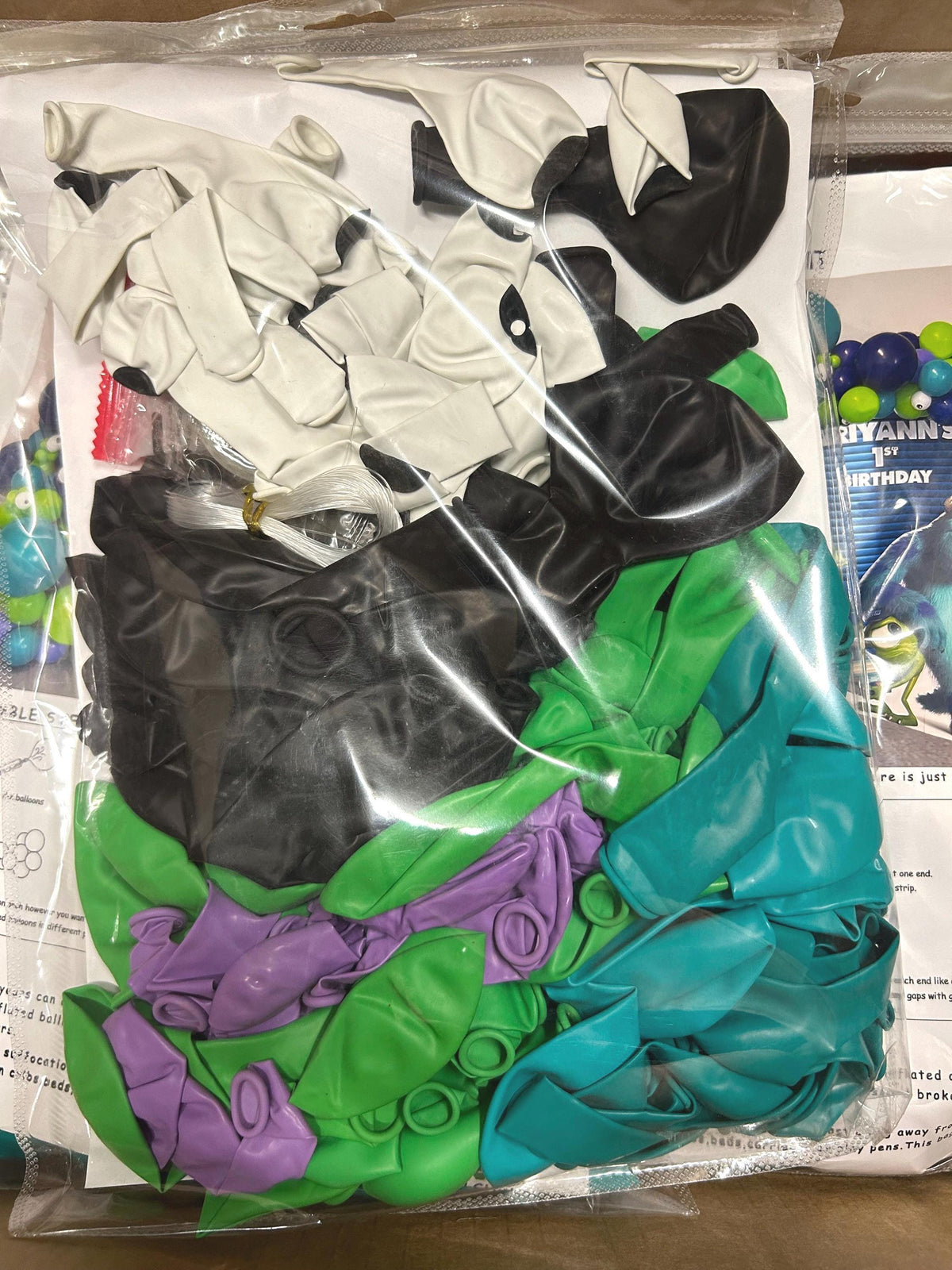 Monster Balloon Garland Kit | Monster Birthday Balloon Arch | DIY Party Balloon Kit | Monsters Theme Birthday Decorations
