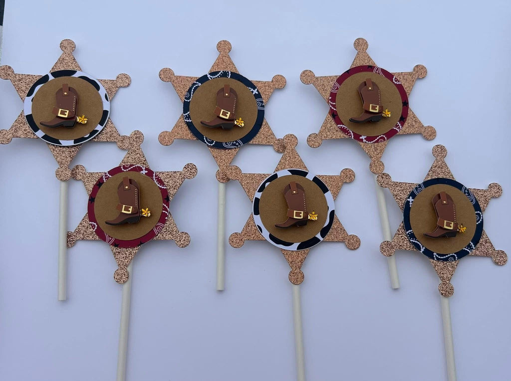 Cowboy Cupcake Toppers – Set of 12 image 2