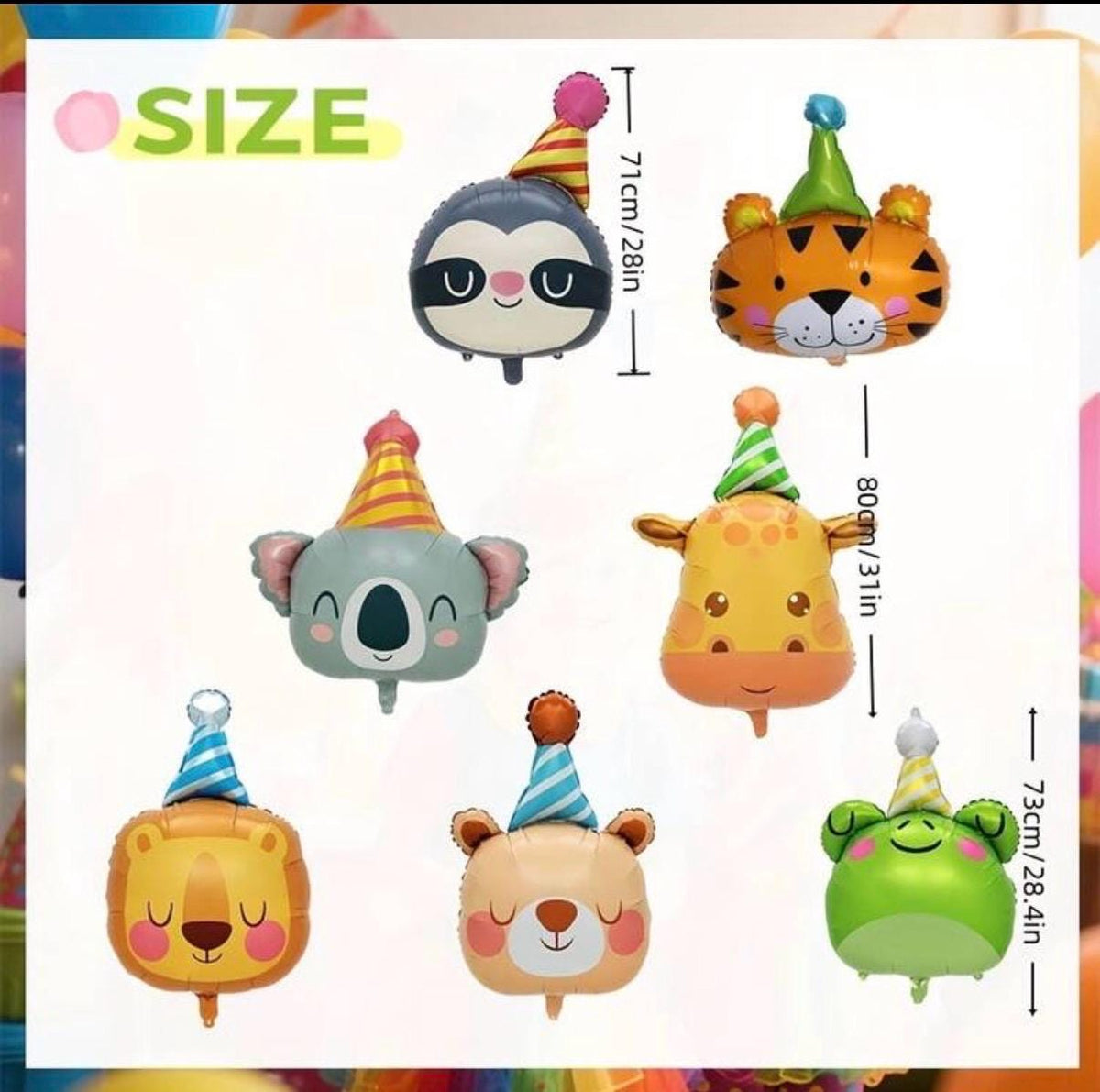 Cute Animal Balloon Set, Safari Birthday Balloons, Kids Party Decor, Jungle Theme Balloons, Baby Shower Decoration