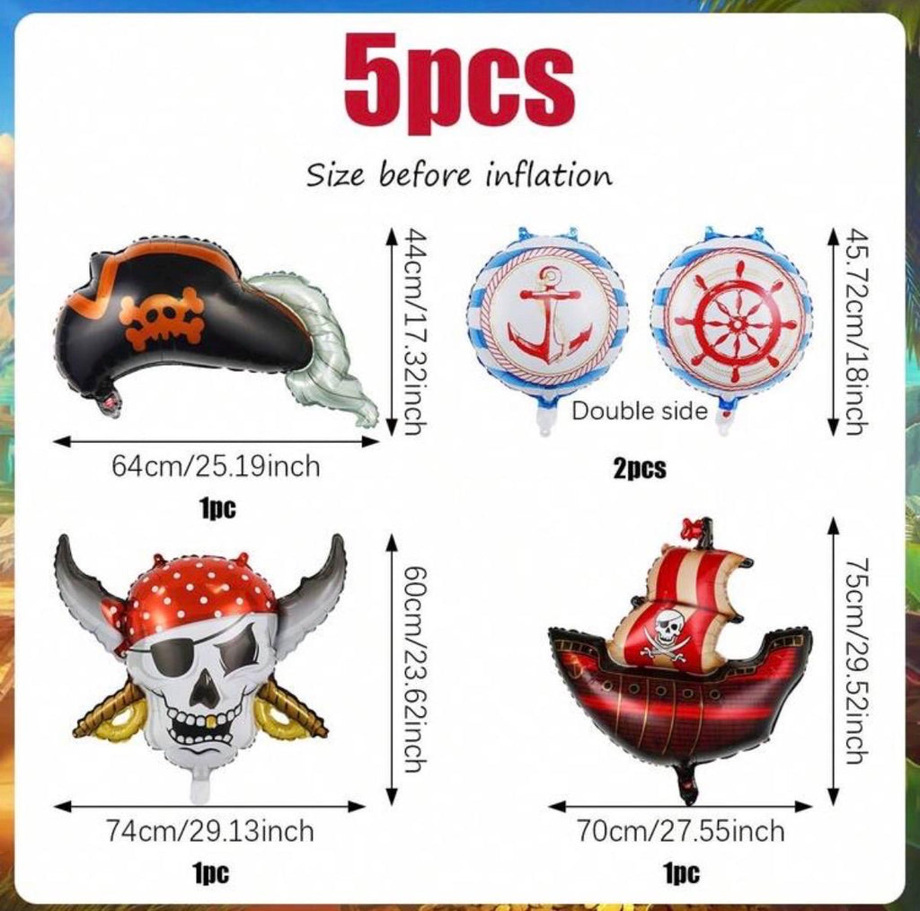 Pirate Balloon Set, Pirate Party Decor, Skull Balloon, Pirate Ship Balloons, Kids Birthday Decorations, Nautical Theme Party