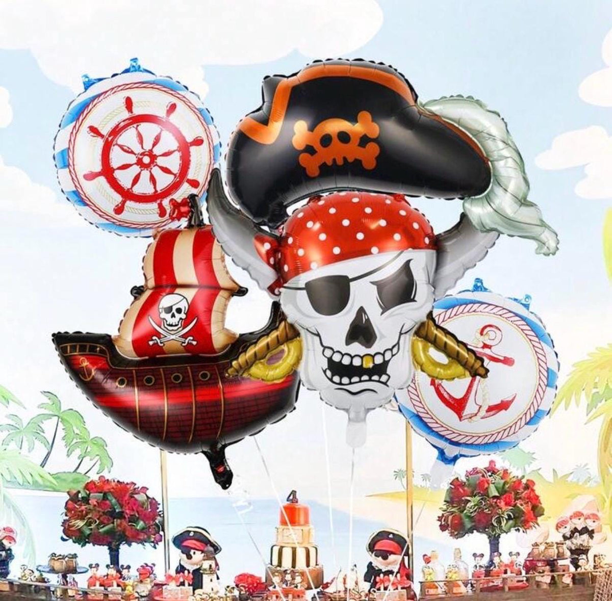 Pirate Balloon Set, Pirate Party Decor, Skull Balloon, Pirate Ship Balloons, Kids Birthday Decorations, Nautical Theme Party