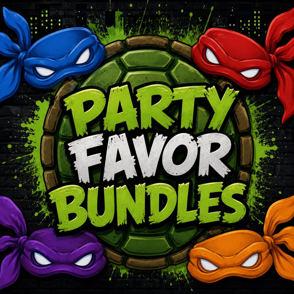 Ninja Turtles Inspired Birthday Party Favor Bundle