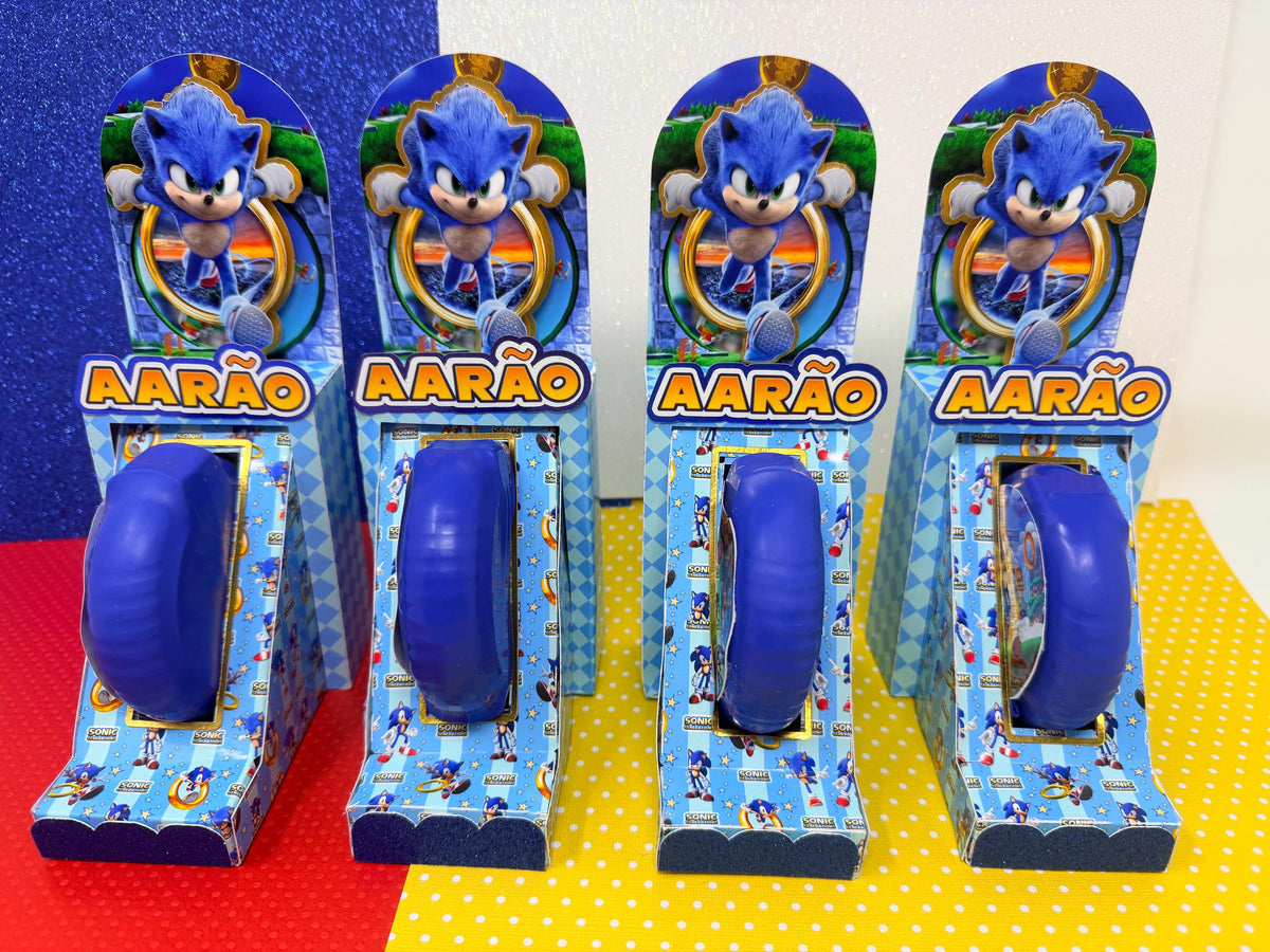 Blue Hedgehog Birthday Party Favor Boxes – Set of 12