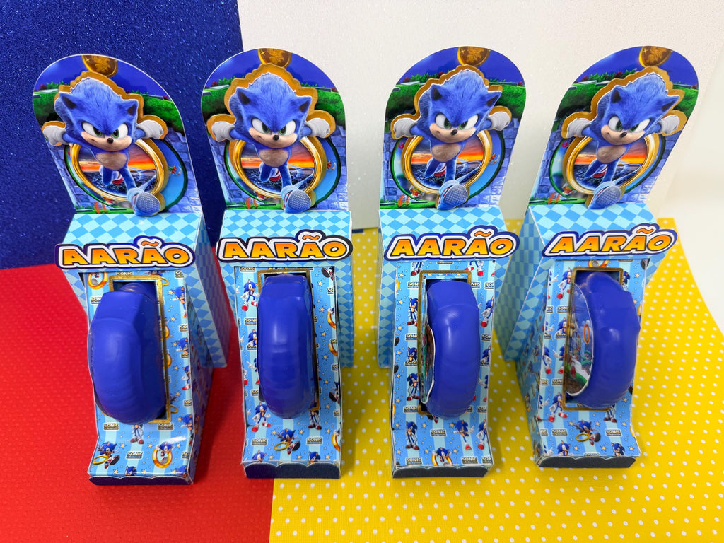 Blue Hedgehog Birthday Party Favor Boxes – Set of 12 detail