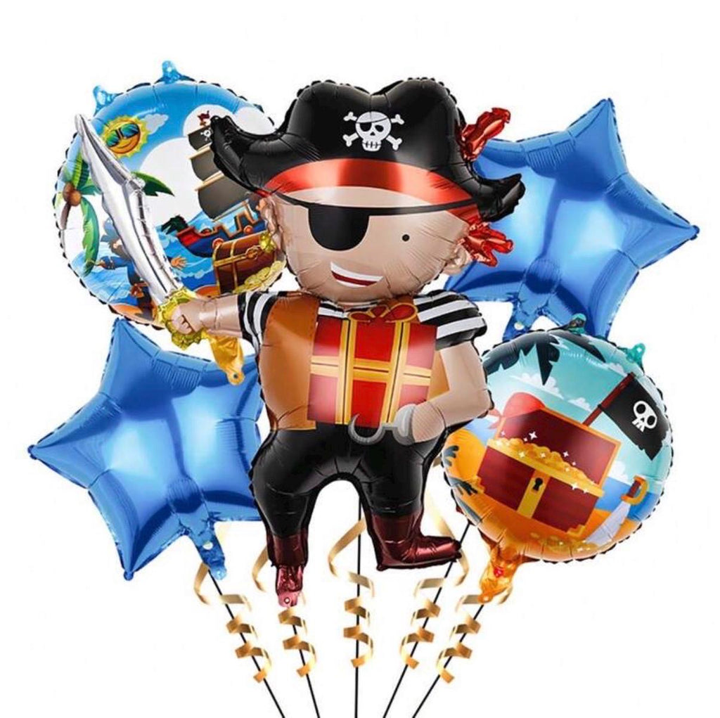 Pirate Balloon Bouquet Set | Pirate Foil Balloon Bundle | Pirate Birthday Party Decorations | Treasure Chest Balloons | Pirate Theme Party D