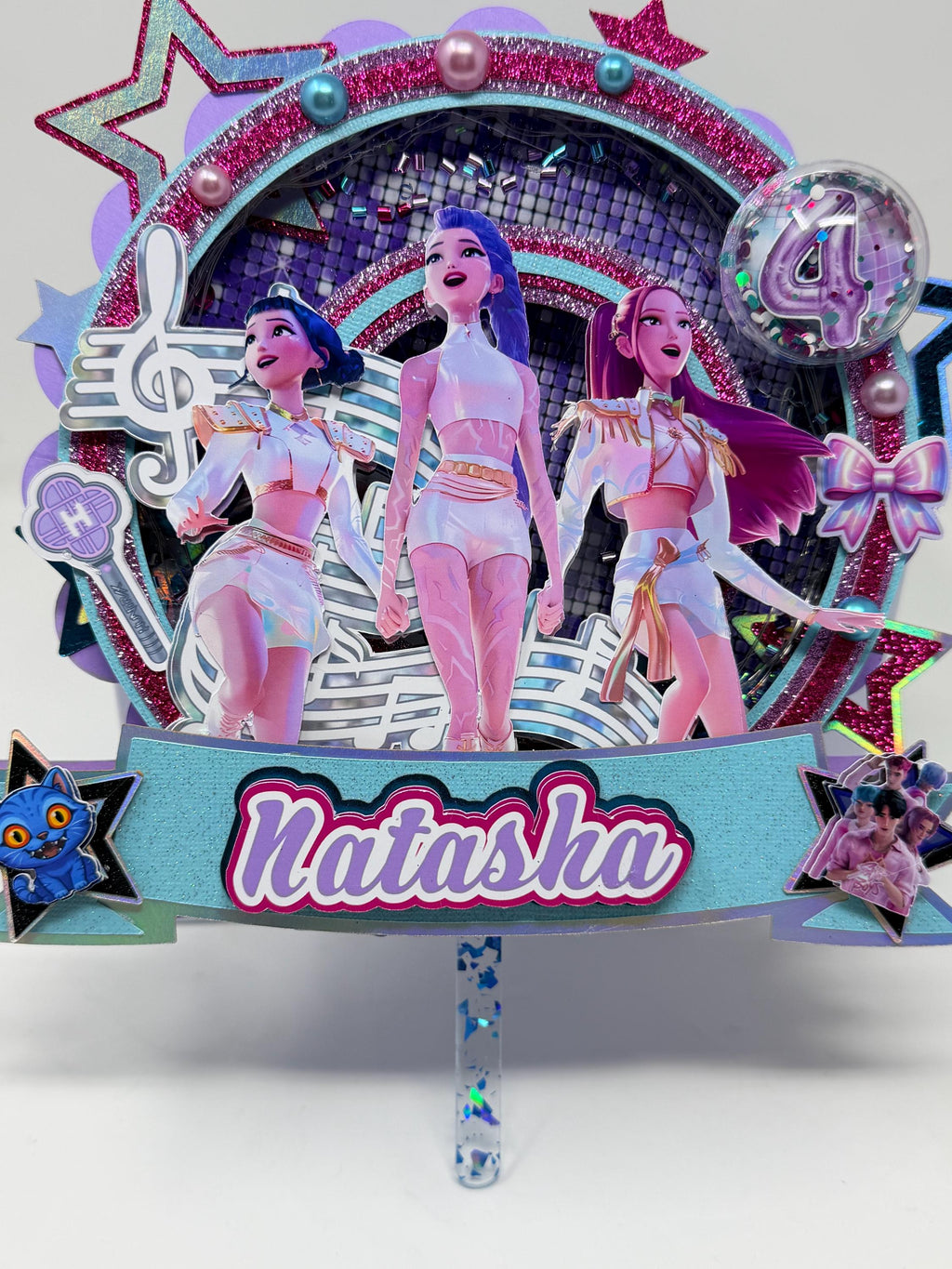 K-Pop Inspired LED Cake Topper Personalized Birthday Cake Decoration