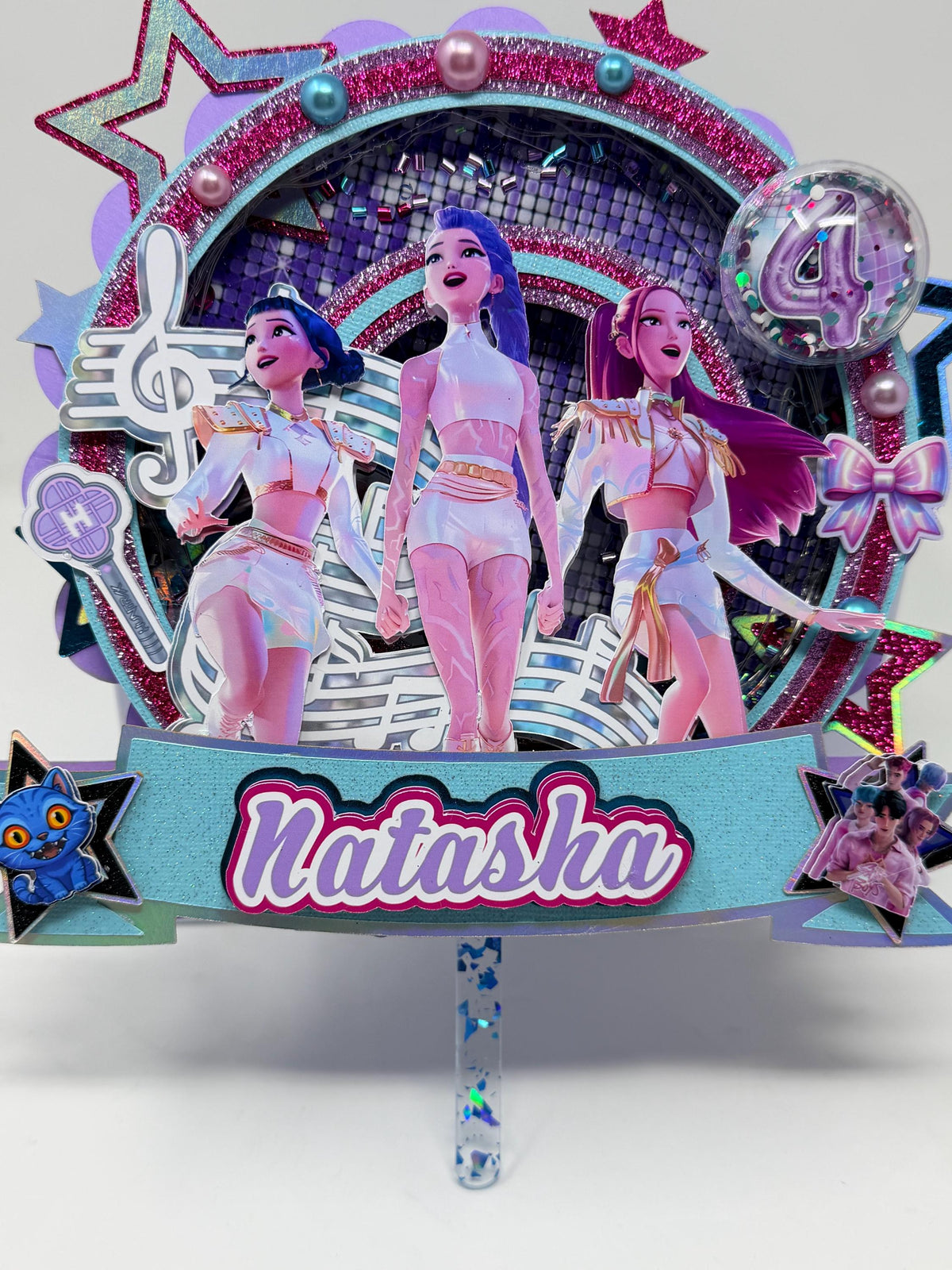 K-Pop Inspired LED Cake Topper Personalized Birthday Cake Decoration