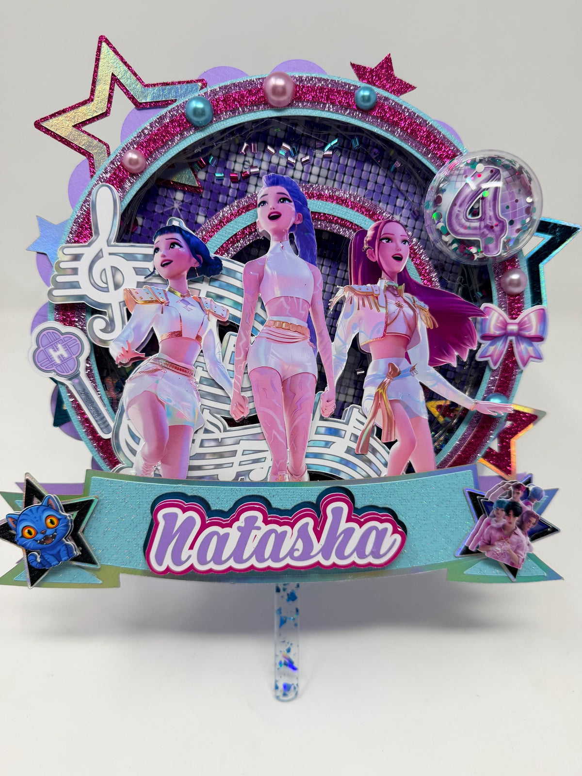 K-Pop Inspired LED Cake Topper Personalized Birthday Cake Decoration