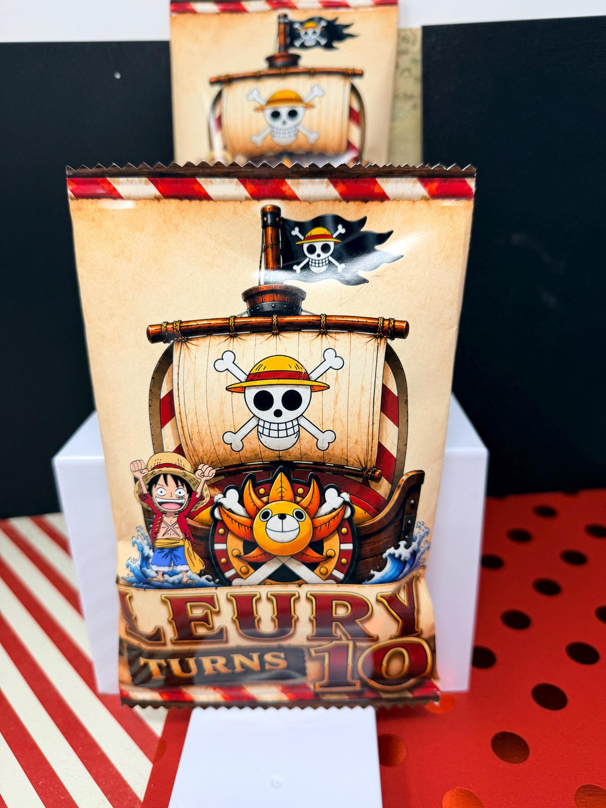 Anime Pirate Birthday Chip Bags – Set of 12