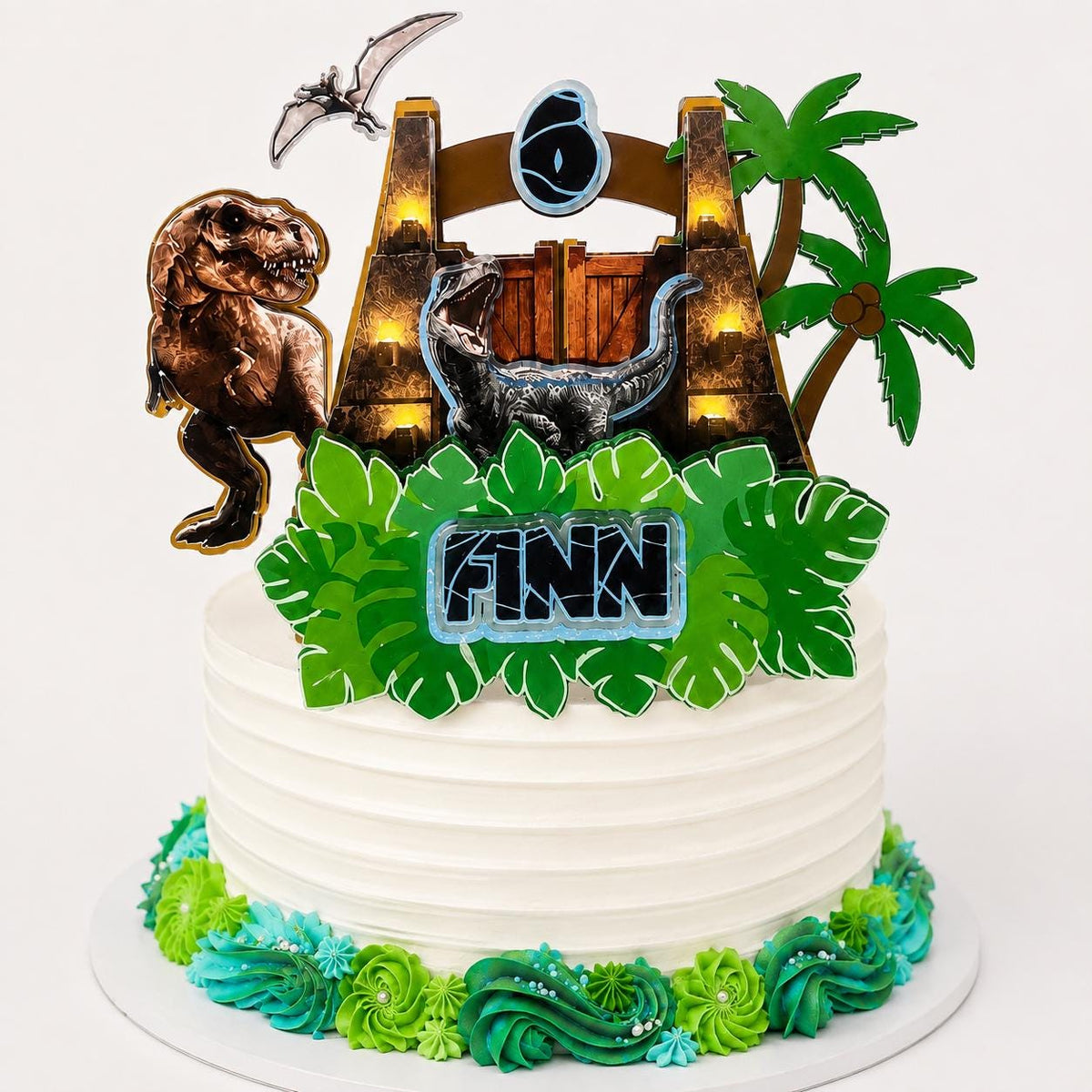 Personalized Dinosaur Cake Topper