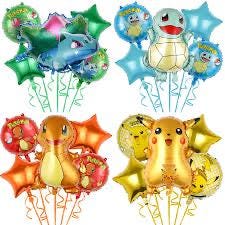 Green Plant Creature Balloon Set – 5 Piece Kids Birthday Party Balloons | Green & Blue Character Inspired Party Decor
