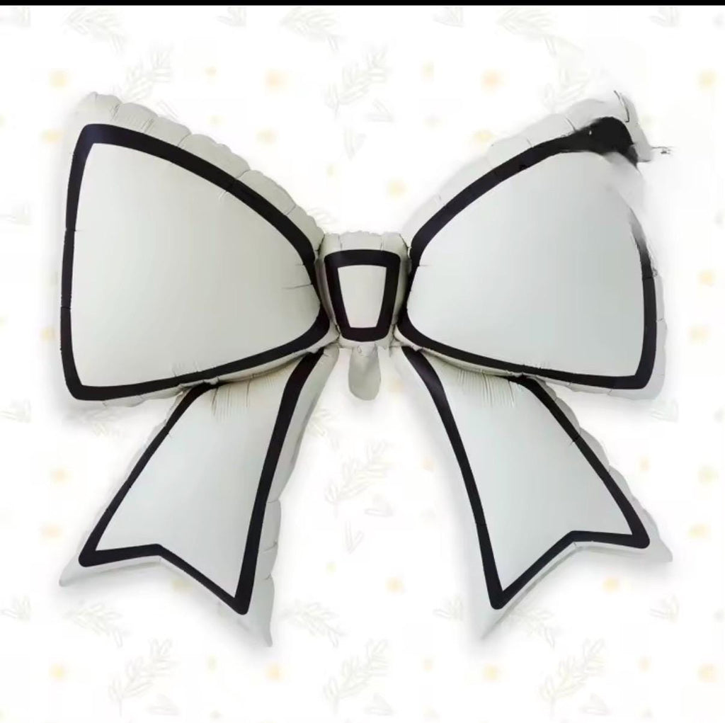 Panda & Bow Balloon Bouquet  5 Piece Black and White Foil Balloon Set