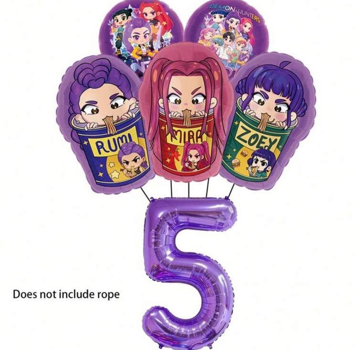 Pop Starts Demon Hunters Balloon Set | Birthday Party Decoration | Number 1| Anime Inspired Balloons