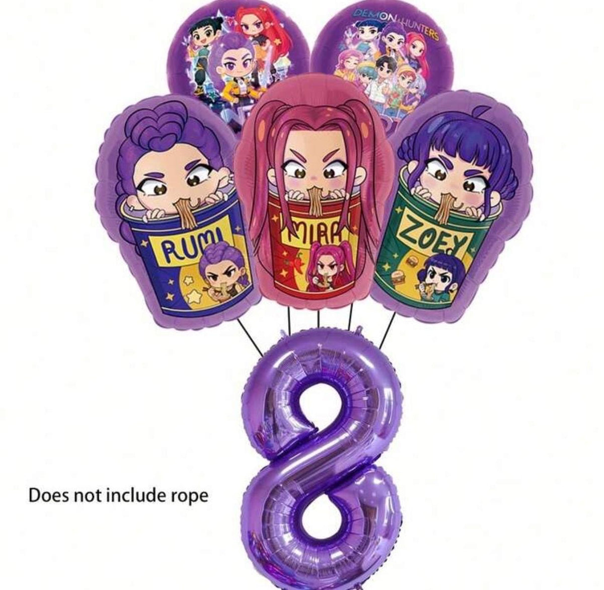 Pop Starts Demon Hunters Balloon Set | Birthday Party Decoration | Number 1| Anime Inspired Balloons