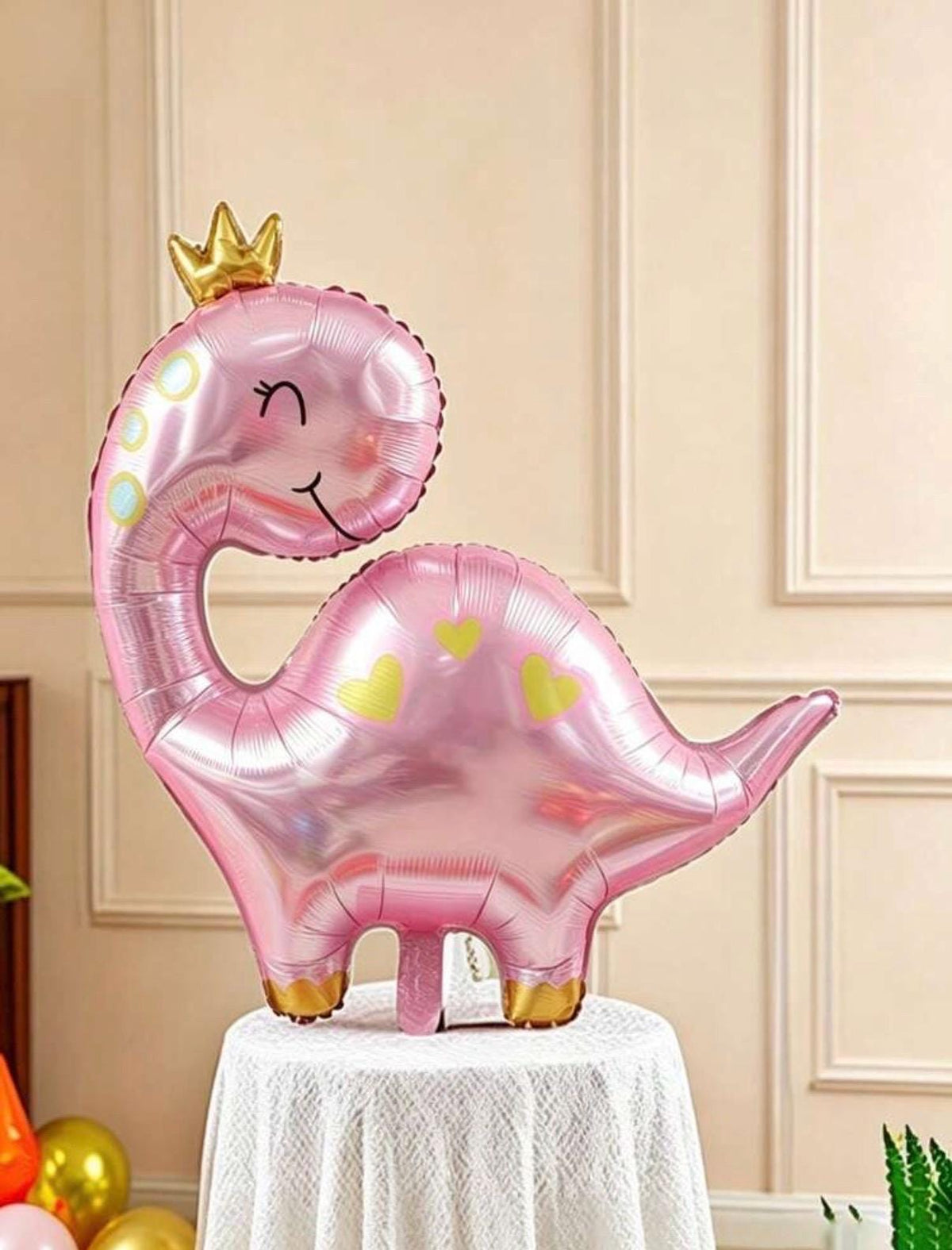 2 Large Pink Dinosaur Birthday Balloon, 35 Inch Cute Dino Foil Balloon,  Kids Birthday Party Decor, Prehistoric Theme Party Supply