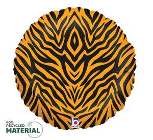 Round gold and black tiger print foil balloon