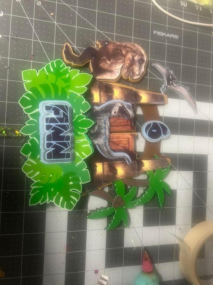 Personalized Dinosaur Cake Topper image 3