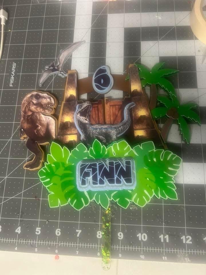 Personalized Dinosaur Cake Topper image 2