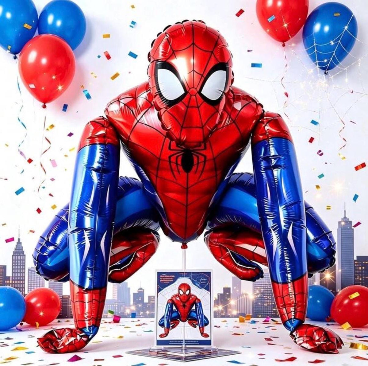 Spider Superhero Balloon Garland Kit, Red Blue Silver Balloon Arch Kit, Birthday Party Balloon Decorations, 114 Piece Balloon Set
