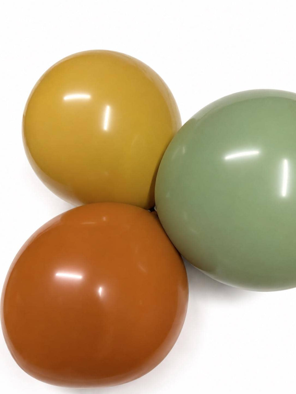 Burnt orange, cream and eucalyptus green latex balloons